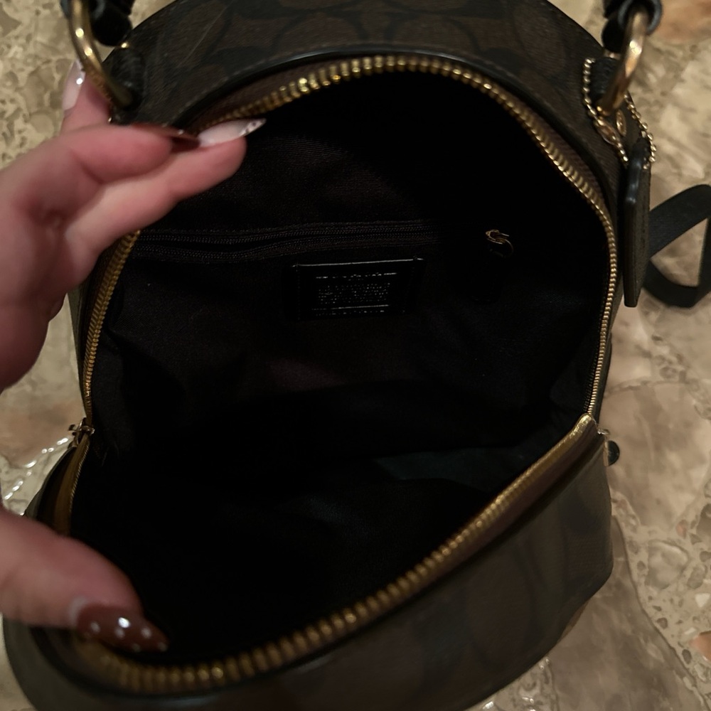 Coach Signature Tan and Black Backpack - Picture 3 of 7